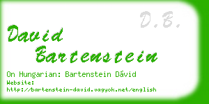 david bartenstein business card